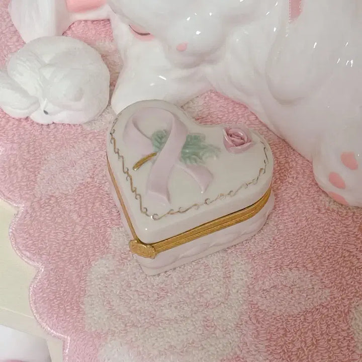 [BUNJANG] Vintage Lenox Rose Heart Trinket Dish / 빈티지 레녹스 하트 장미 트링켓