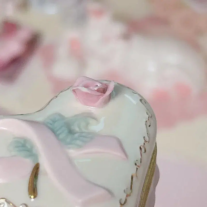 [BUNJANG] Vintage Lenox Rose Heart Trinket Dish / 빈티지 레녹스 하트 장미 트링켓