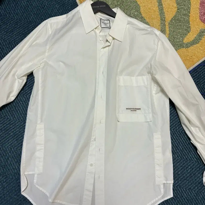 [BUNJANG] Wooyoungmi Rose Gold Square Tab Dress Shirt / 정품 48(105) 우영미 로즈골드스퀘어탭 드레스셔츠