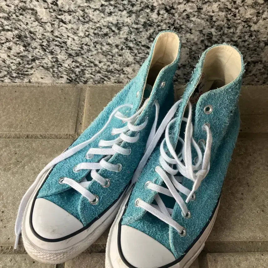 [BUNJANG] Stussy Converse High Sky Blue Aqua Sneakers 260 / [실착3회] 스투시 컨버스 하이 스카이블루 아쿠아 260