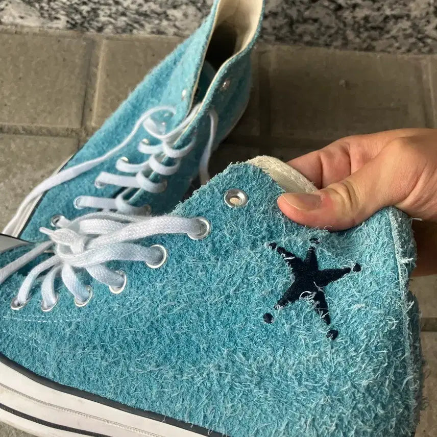 [BUNJANG] Stussy Converse High Sky Blue Aqua Sneakers 260 / [실착3회] 스투시 컨버스 하이 스카이블루 아쿠아 260