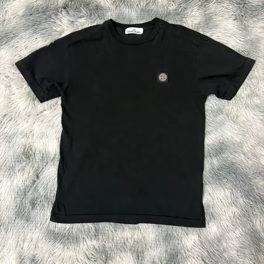 [BUNJANG] Stone Island Logo Short Sleeve T-Shirt Black / [M]스톤아일랜드 로고 반팔 블랙