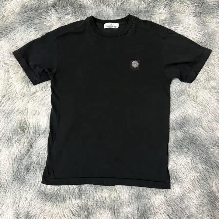 [BUNJANG] Stone Island Logo Short Sleeve T-Shirt Black / [M]스톤아일랜드 로고 반팔 블랙
