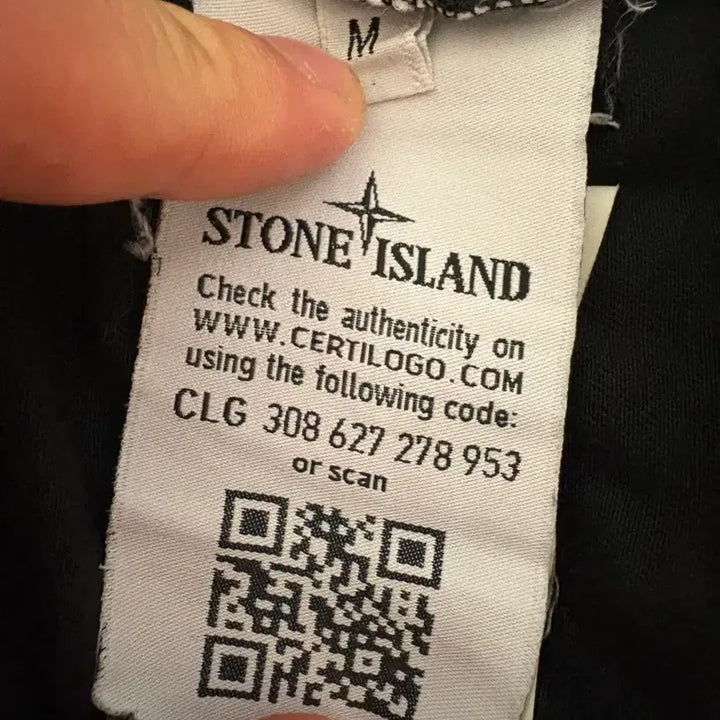 [BUNJANG] Stone Island Logo Short Sleeve T-Shirt Black / [M]스톤아일랜드 로고 반팔 블랙