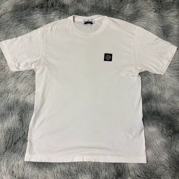 [BUNJANG] Stone Island Logo Short Sleeve T-Shirt White M / [M] 스톤아일랜드 로고 반팔 화이트