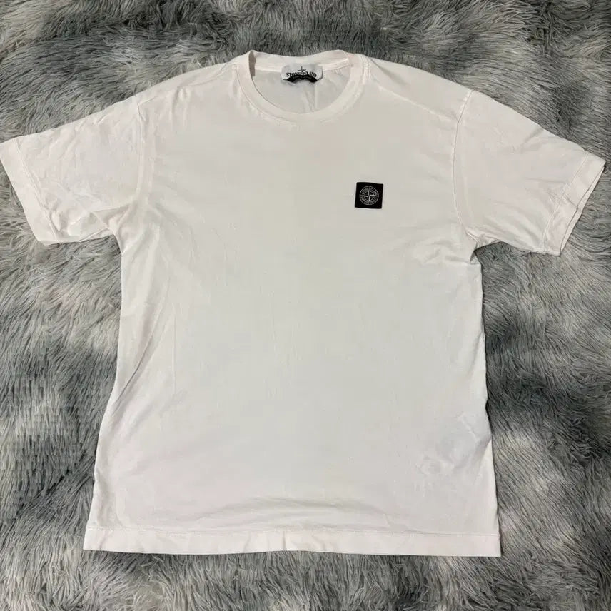 [BUNJANG] Stone Island Logo Short Sleeve T-Shirt White M / [M] 스톤아일랜드 로고 반팔 화이트