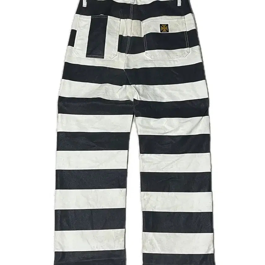 [BUNJANG] Bob Dong Striped Biker Cotton Pants / 밥동  스트라이프 바이커 코튼 팬츠