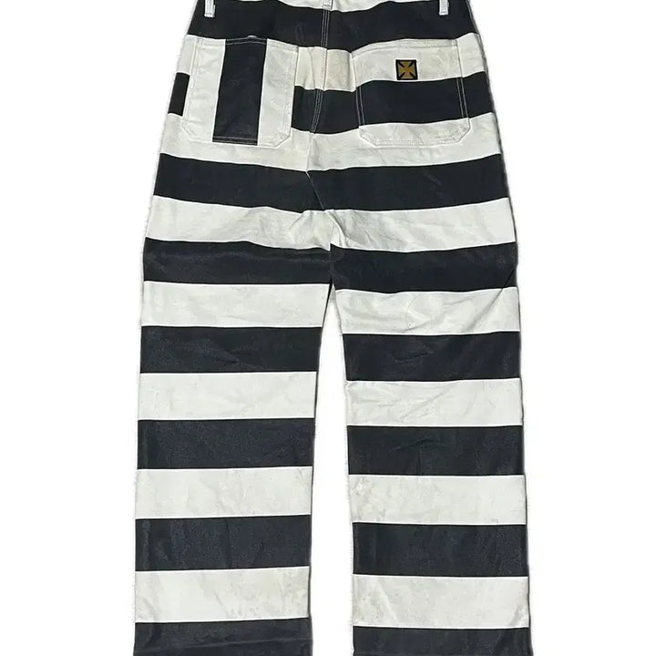 [BUNJANG] Bob Dong Striped Biker Cotton Pants / 밥동  스트라이프 바이커 코튼 팬츠