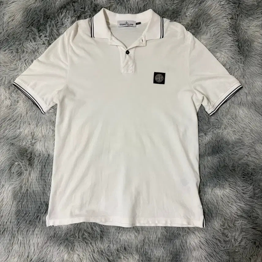 [BUNJANG] Stone Island Polo T-Shirt White M / [M] 스톤아일랜드 폴로 반팔