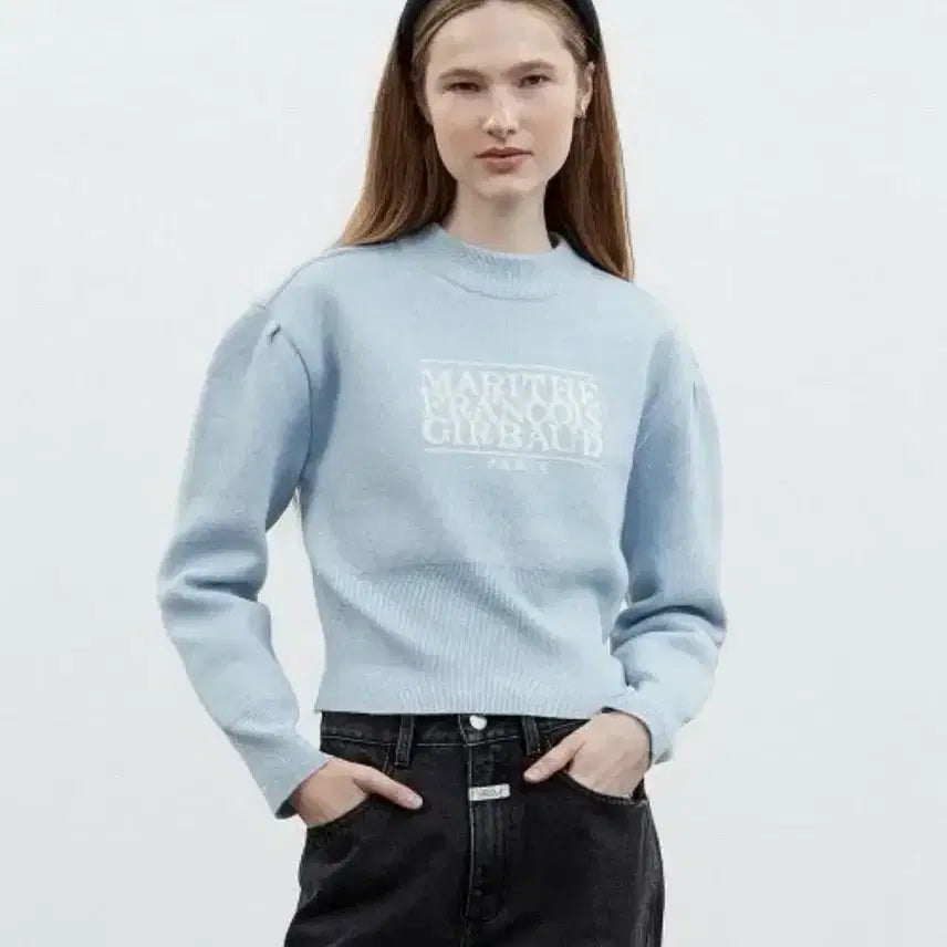 [BUNJANG] Marithe Cropped Puff Sleeve Knit Sweater / 마리떼 니트