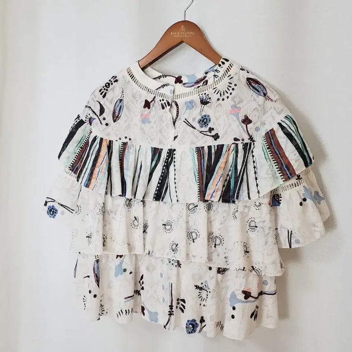 [BUNJANG] SJSJ Frill Blouse (Size 55) / 한섬 SJSJ 블라우스 55