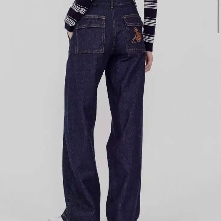[BUNJANG] Vivienne Westwood Dark Denim Wide Pants Size 40 / 비비안웨스트우드 다크 데님 와이드 팬츠 40 정품
