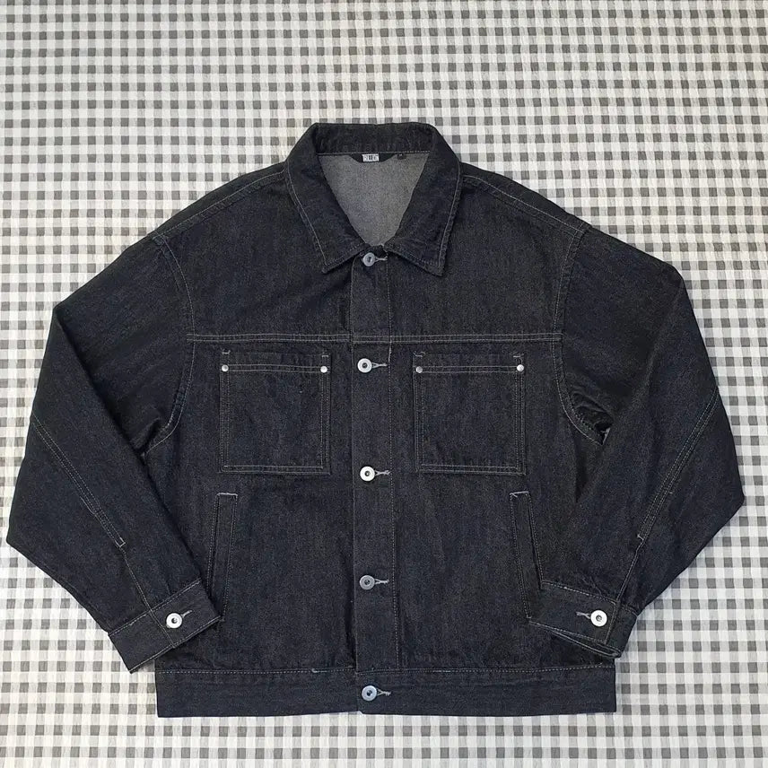 [BUNJANG] Trillion Black Denim Jacket (Size 95-100) / 트릴리온 흑청 데님 청자켓 남자95~100