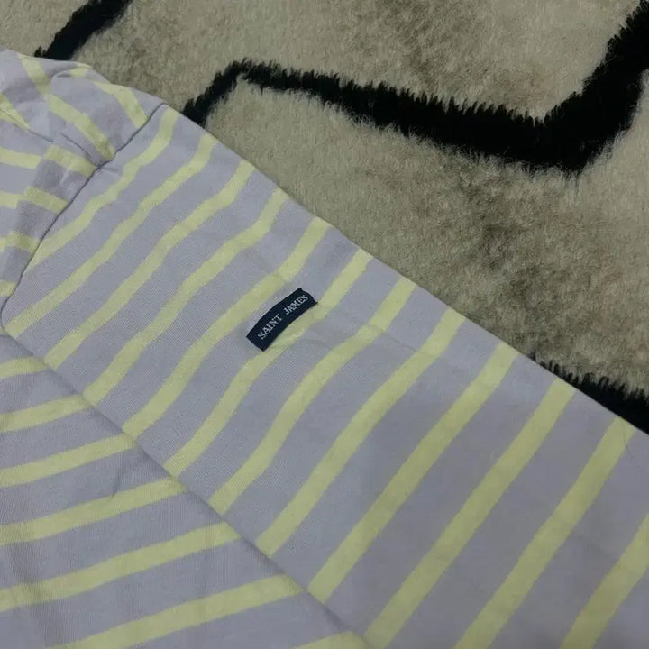 [BUNJANG] Saint James Minquiers 18 Stripe Long Sleeve Shirt Lavender Yellow Size S / [S]세인트제임스 밍콰이어 18스트라이프 긴팔/라벤더 엘로우