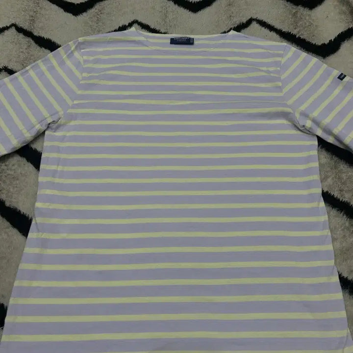 [BUNJANG] Saint James Minquiers 18 Stripe Long Sleeve Shirt Lavender Yellow Size S / [S]세인트제임스 밍콰이어 18스트라이프 긴팔/라벤더 엘로우