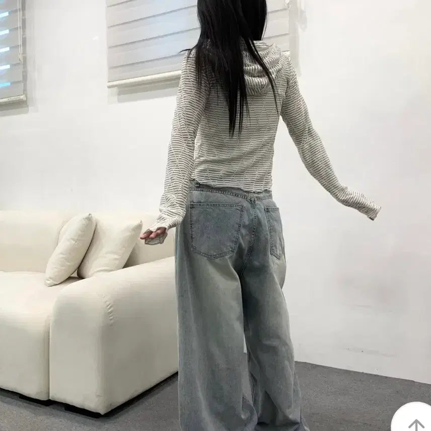 [BUNJANG] Washed Denim Mega Wide Fit Long Pants / 워싱 데님 팬츠 판매