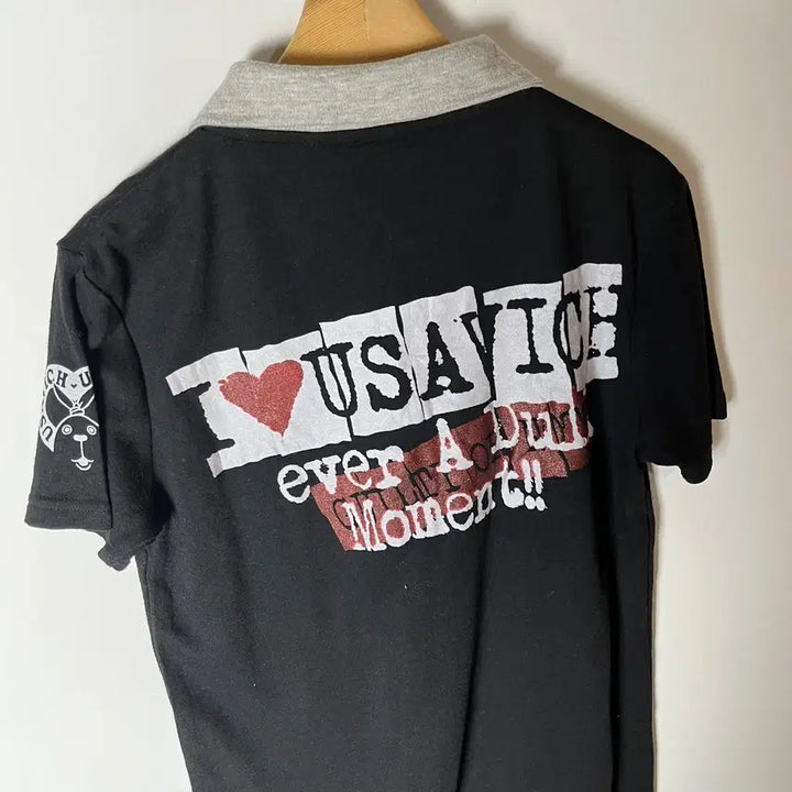 [BUNJANG] Vintage Kitsch Printing Collar T-Shirt / [JPN] 빈티지 키치 프린팅 카라 티셔츠