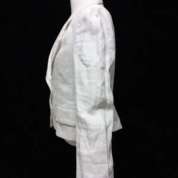[BUNJANG] MINE 100% Linen &amp; Silk Short Blazer Jacket / 마인MINE 린넨실크 100 정품 여자 여름 여성 블레이져숏자켓88-98