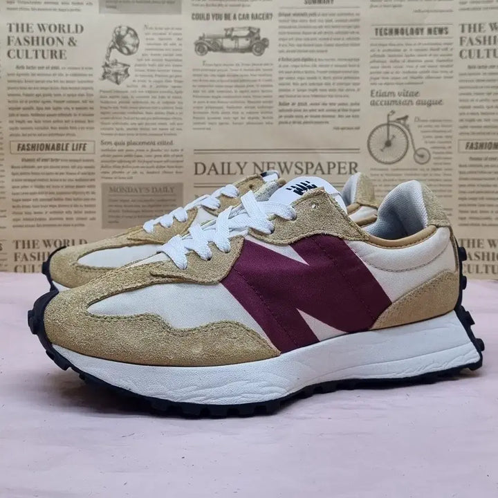 [BUNJANG] New Balance 327 Burgundy Sneakers 225 / 뉴발란스 327 버건디 운동화 225