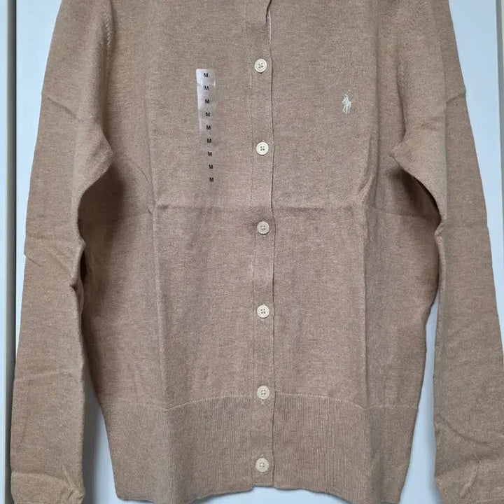 [BUNJANG] Polo Ralph Lauren Pima Cotton Cardigan - Beige/Navy - Size M / 폴로 랄프로렌 베이지.네이비.아이보리 피마 가디건 M 새상품