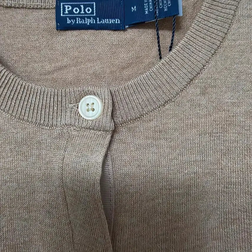 [BUNJANG] Polo Ralph Lauren Pima Cotton Cardigan - Beige/Navy - Size M / 폴로 랄프로렌 베이지.네이비.아이보리 피마 가디건 M 새상품