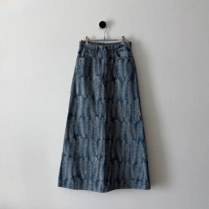 [BUNJANG] Capital 12oz Feather Denim Long Skirt / 캐피탈 12oz 깃털 데님 롱 스커트