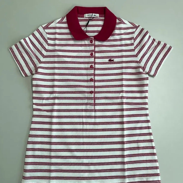 [BUNJANG] Lacoste Striped Short-Sleeve Polo Dress / [정품/새상품] 라코스테 스트라이프 피케이 반팔 원피스