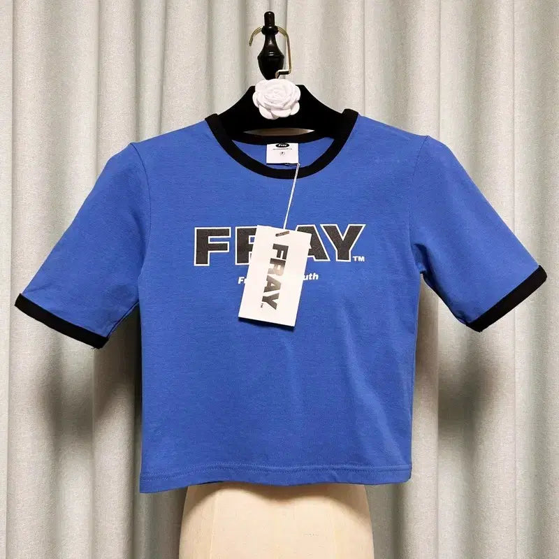 [BUNJANG] FRAY Cropped Short-Sleeve T-Shirt / FRAY 크롭 반팔 티셔츠
