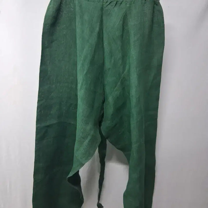 [BUNJANG] Linen Green Baggy Pants / 린넨 그린 컬러 배기팬츠 스타일 마 바지