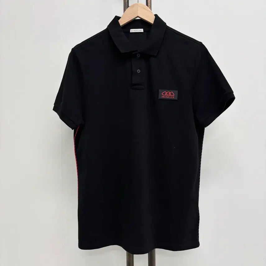 [BUNJANG] Moncler Wappen Patch Polo T-shirt Black Size M / [M]몽클레어 와펜패치 pk 카라티