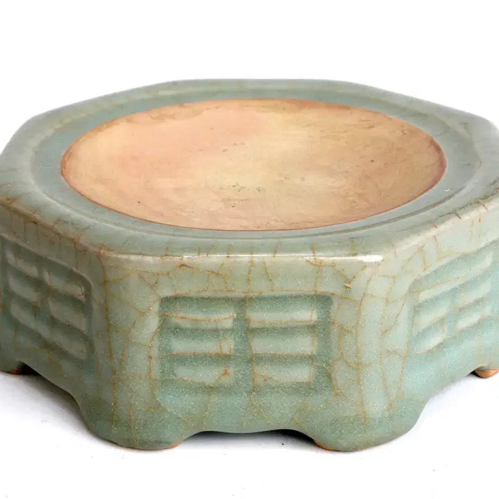 [BUNJANG] Longquan Celadon Octagonal Bagua Inscribed Inkstone / 용천요팔과문벼루