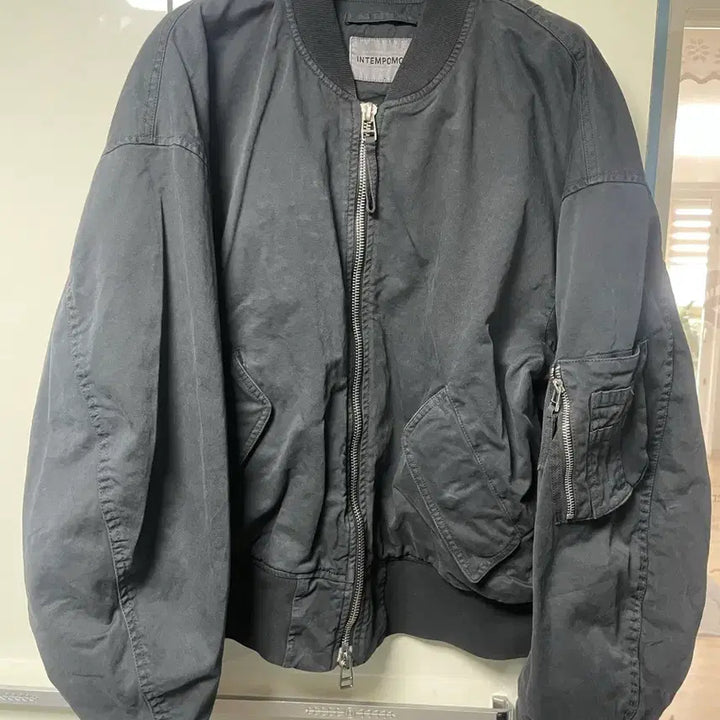 [BUNJANG] INTEMPO MOOD Washed Canvas Flight Jacket / 인템포무드 워시드 캔버스 플라이트 재킷
