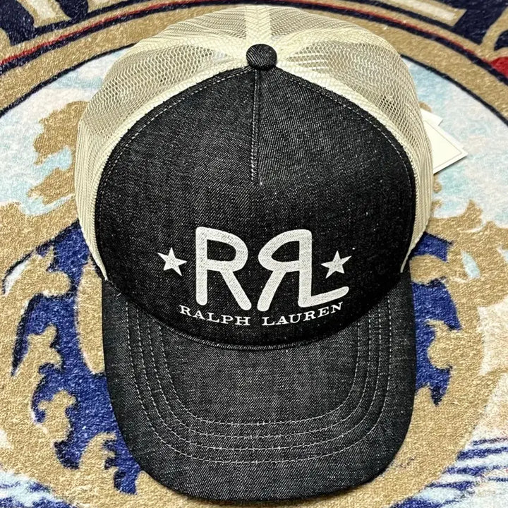 [BUNJANG] RRL Ranch Logo Denim Trucker Cap / 더블알엘(RRL) 랜치 로고 데님 트러커 캡