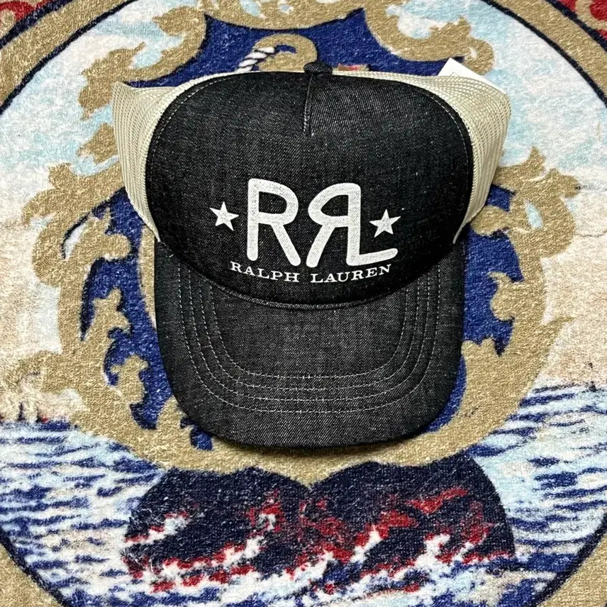 [BUNJANG] RRL Ranch Logo Denim Trucker Cap / 더블알엘(RRL) 랜치 로고 데님 트러커 캡