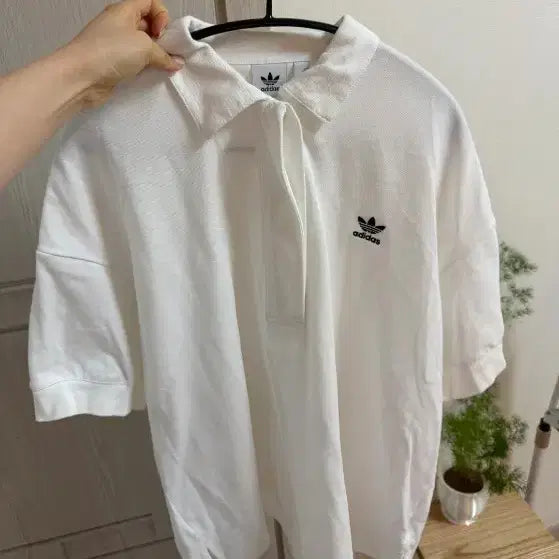 [BUNJANG] Adidas White Short Sleeve Polo Shirt / 아디다스 화이트 반팔 카라티