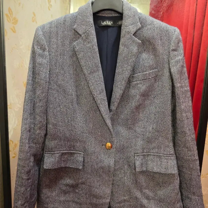 [BUNJANG] Ralph Lauren Grey Herringbone Blazer Size 4 / 7/53 로렌랄프로렌 그레이 헤링본 블레이저 4사이즈