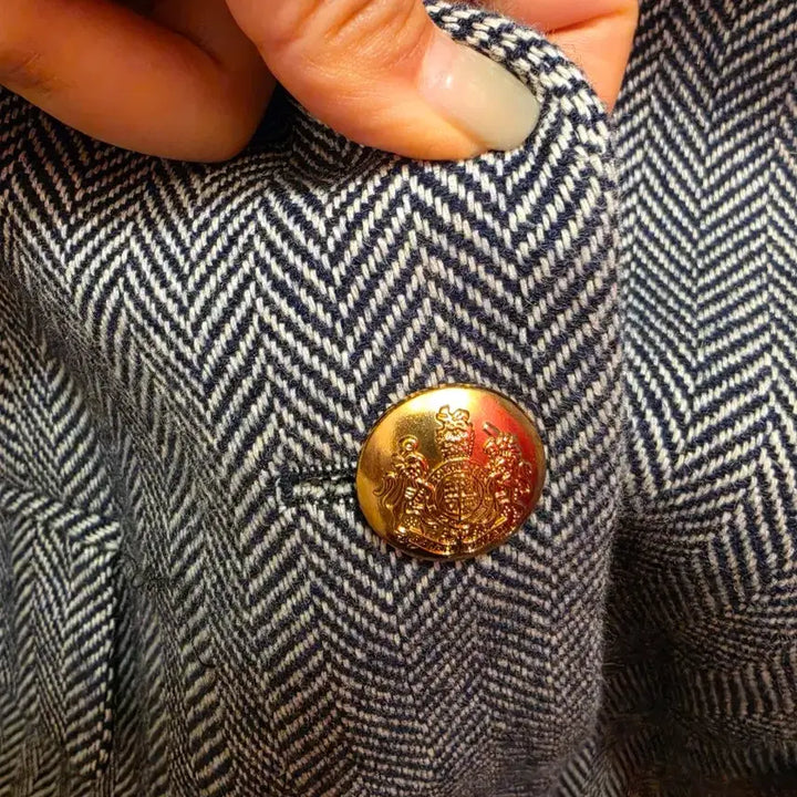[BUNJANG] Ralph Lauren Grey Herringbone Blazer Size 4 / 7/53 로렌랄프로렌 그레이 헤링본 블레이저 4사이즈