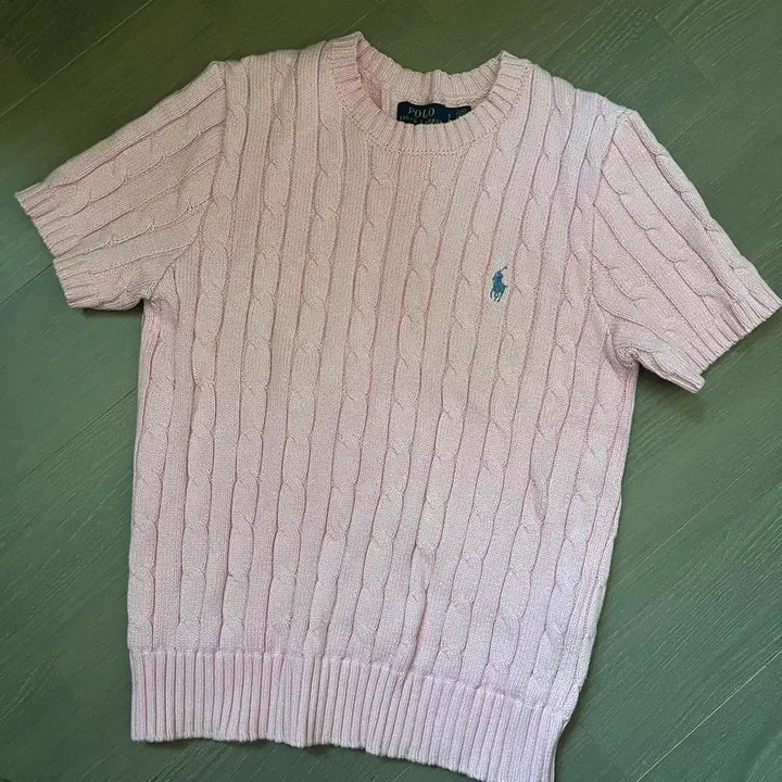 [BUNJANG] Polo Ralph Lauren Cable Short Sleeve Knit Pink / 폴로 랄프로렌 케이블 반팔 니트 핑크