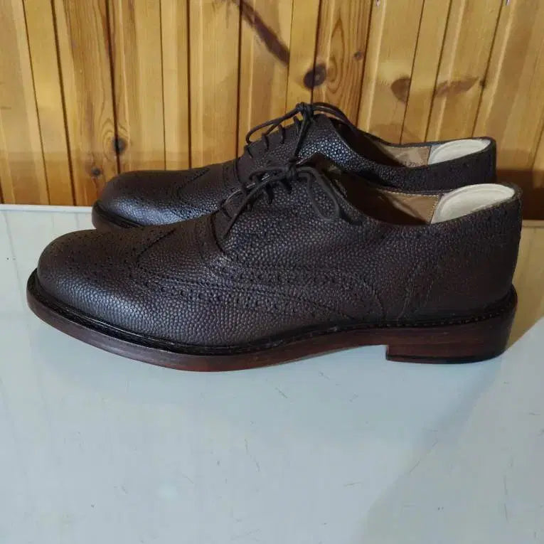 [BUNJANG] El Canto Brown Leather Wood Sole Shoes 270mm / 270mm 엘칸토 브라운 가죽 구두 우드솔