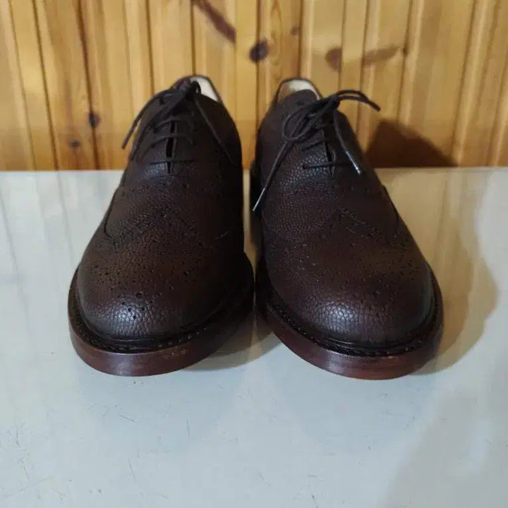 [BUNJANG] El Canto Brown Leather Wood Sole Shoes 270mm / 270mm 엘칸토 브라운 가죽 구두 우드솔