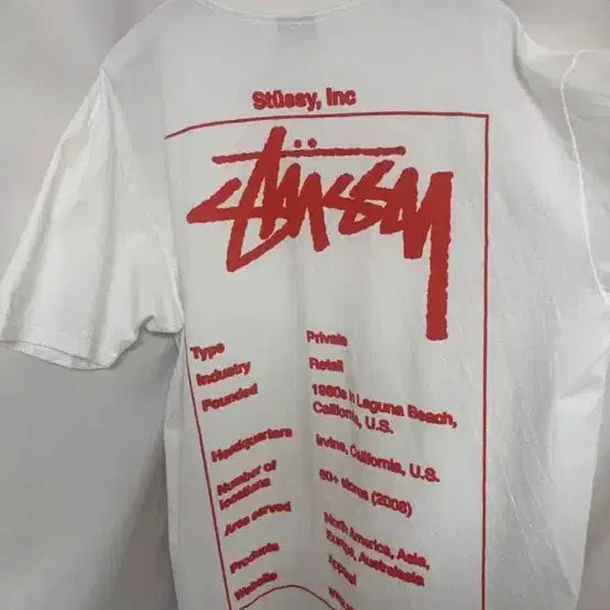 [BUNJANG] Stussy Inc. Back Print Graphic Short Sleeve T-Shirt White L / 스투시 INC 백프린팅 그래픽 반팔 티셔츠 화이트 L 스투시 반팔티