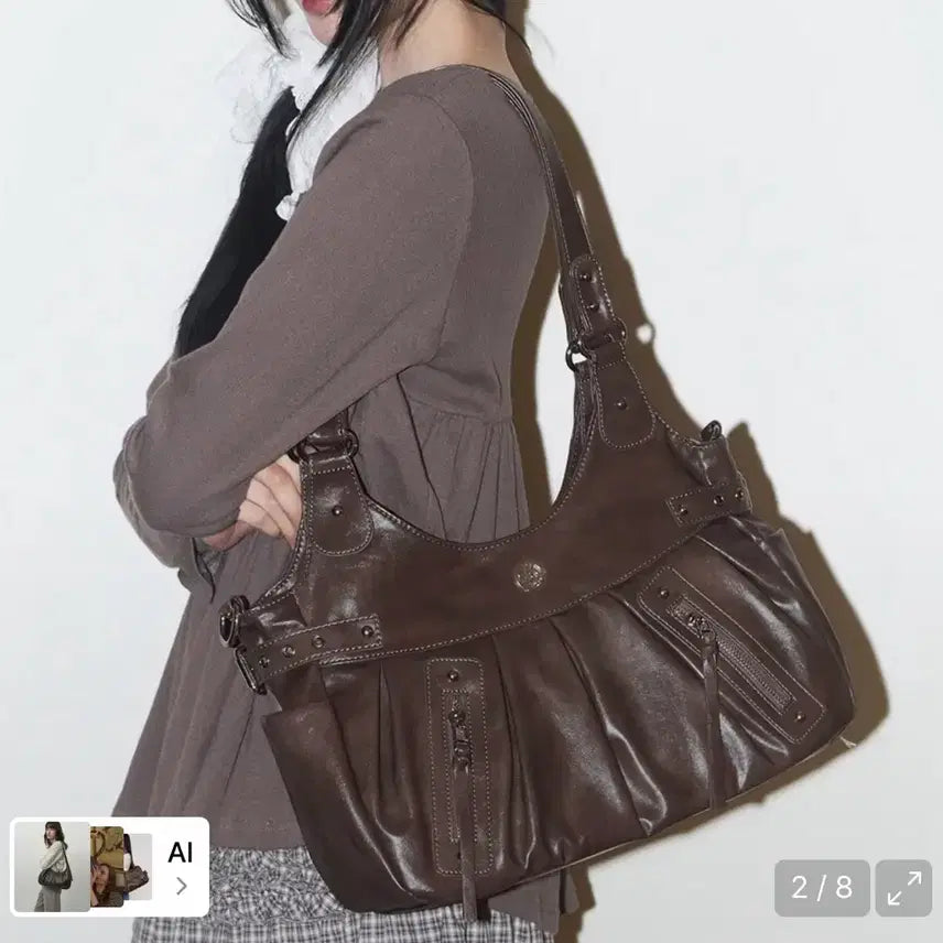 [BUNJANG] Illygo Amber Buckle Shoulder Bag Beige / 일리고 엠버 버클 숄더 백 베이지