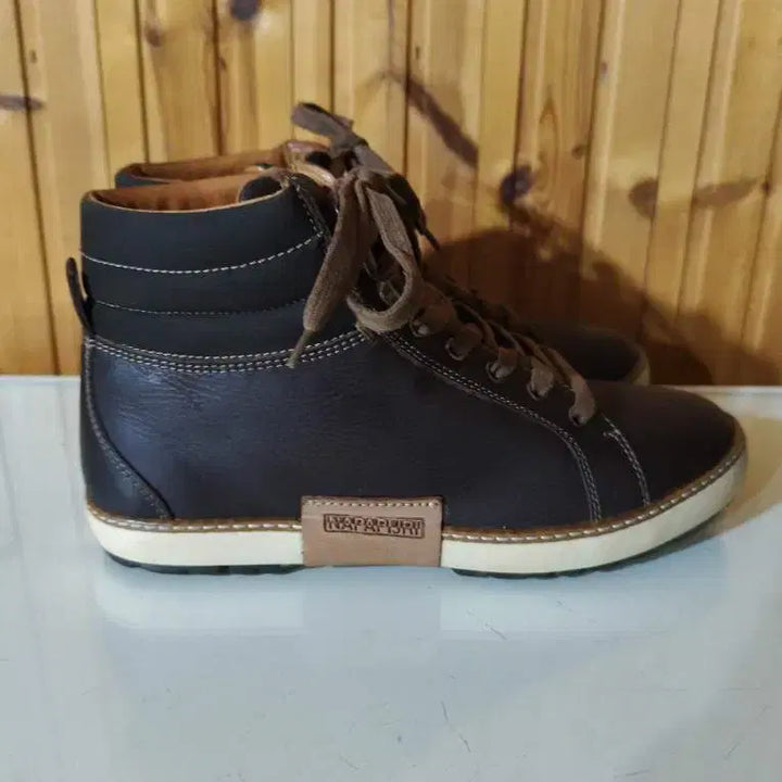 [BUNJANG] 40 255mm Nappa Pirri Leather Casual Walker Boots / 40 255mm 나파피리 가죽 캐주얼 워커 부츠