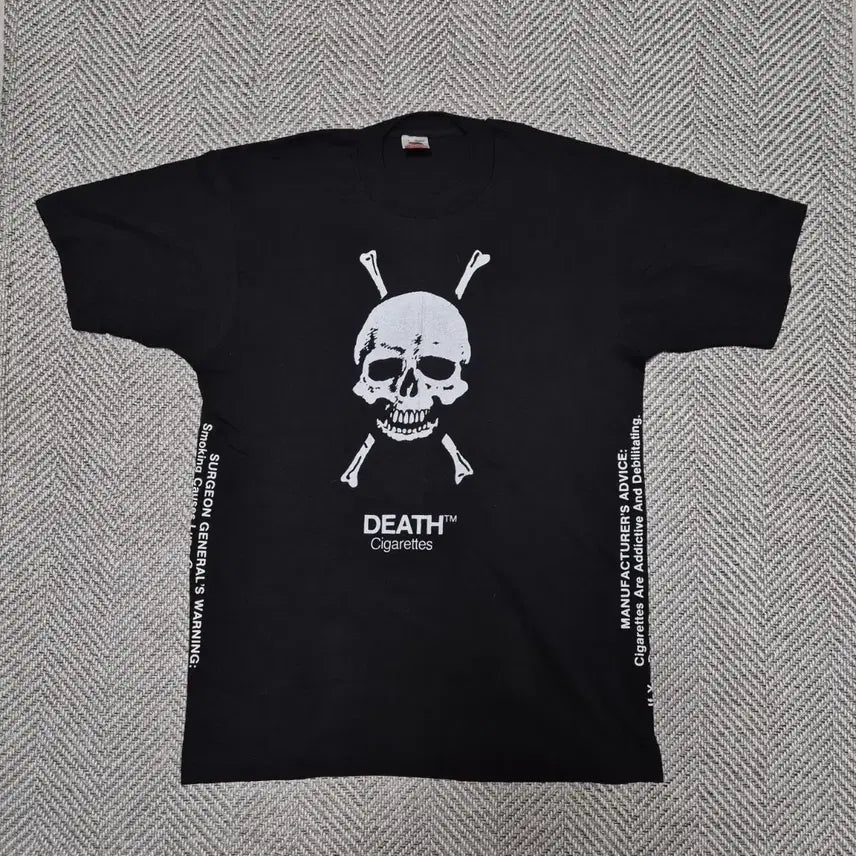 [BUNJANG] Vintage 90s Death Cigarette Single Stitch T-Shirt (L) / 90s 빈티지 Death cigarett 싱글스티치 티셔츠 (L)
