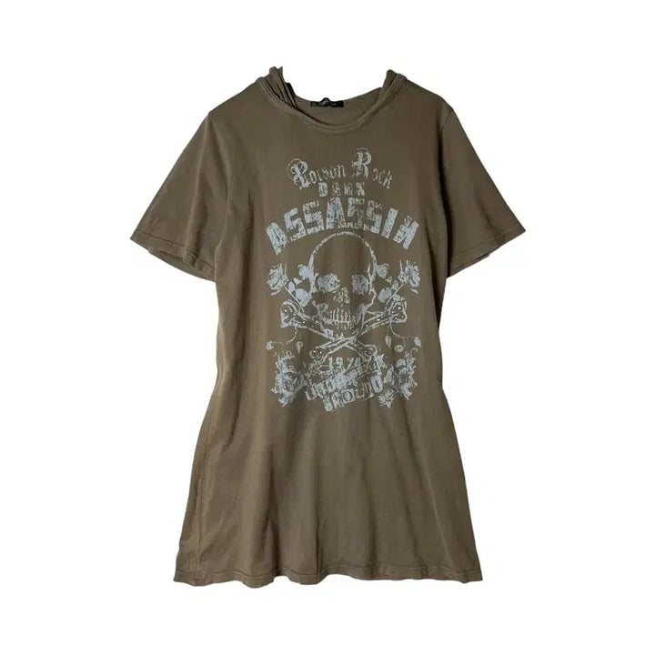 [BUNJANG] Vintage Punk Stud Printing Hood T-Shirt / [JPN] 빈티지 펑크 스터드프린팅 후드 티셔츠