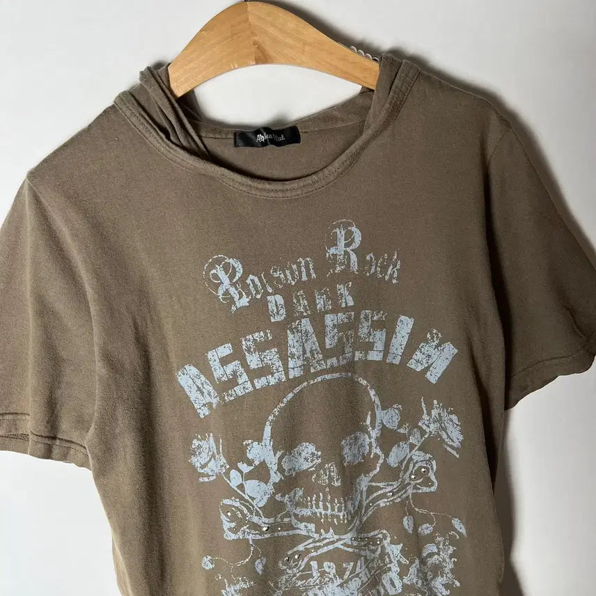 [BUNJANG] Vintage Punk Stud Printing Hood T-Shirt / [JPN] 빈티지 펑크 스터드프린팅 후드 티셔츠
