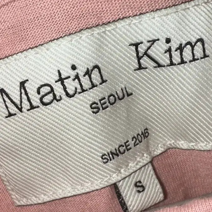 [BUNJANG] Matinkim Logo Crop Short Sleeve T-Shirt Pink / 마뗑킴 로고 크롭 반팔티 핑크