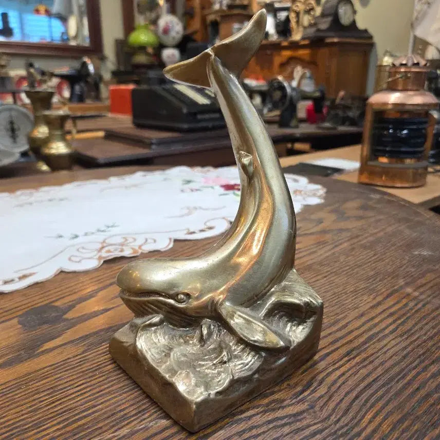 [BUNJANG] Brass Whale Sculpture Ornament / 황동 고래 조각상 장식품