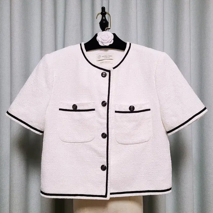 [BUNJANG] AND YOU BROWN Premium Line Tweed Short Sleeve Jacket / 앤유브라운 프리미엄라인 트위드 반팔 자켓