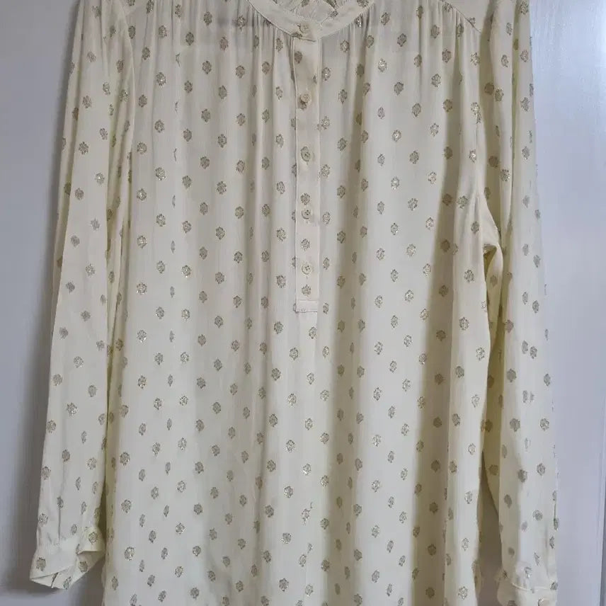 [BUNJANG] All &amp; Sundry Ivory Gold Thread Pattern Blouse with Inner Set (Size 77) / 올앤선드리 블라우스